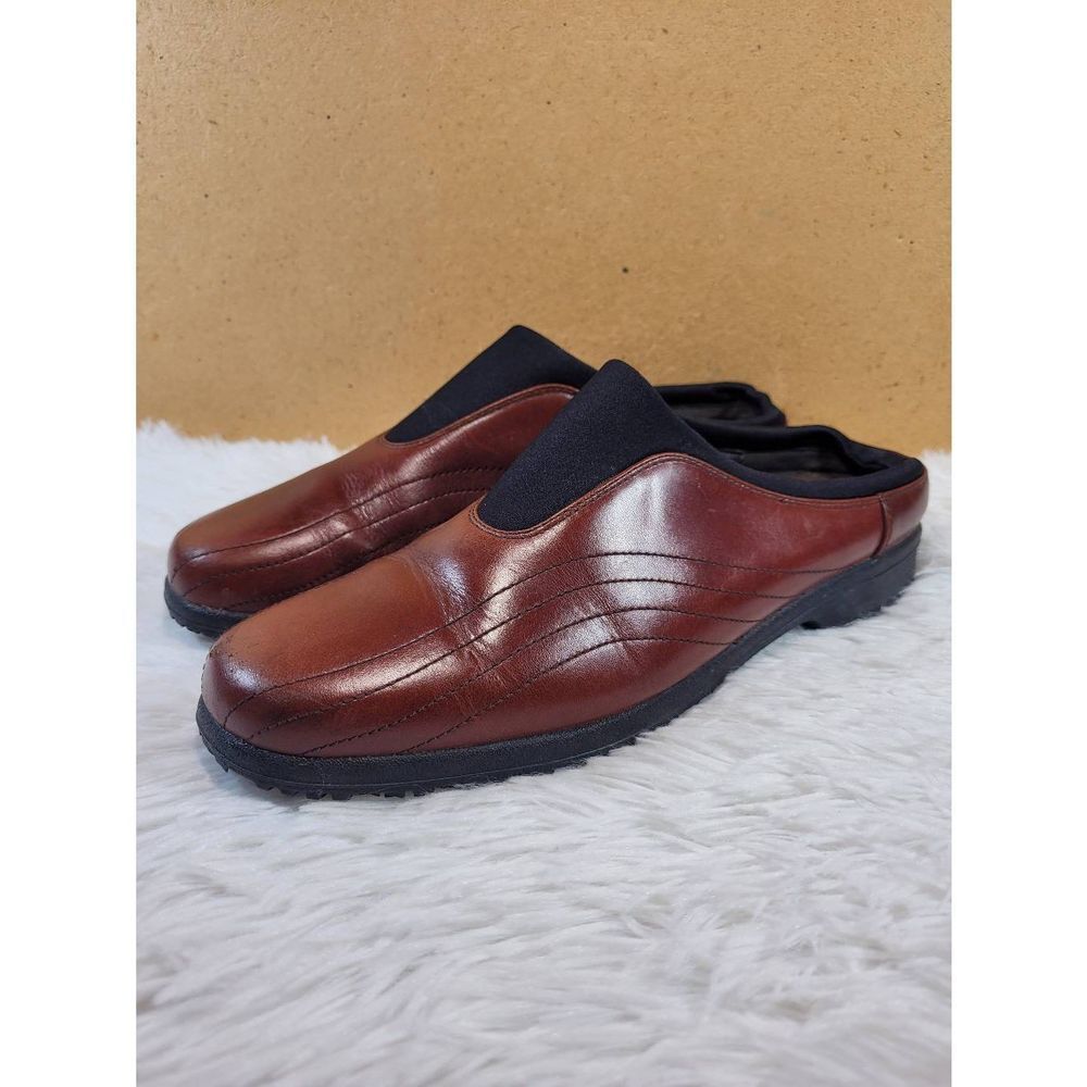 Worx by Red Wing Women's Brown Leather Slip-On Mules- Size 11